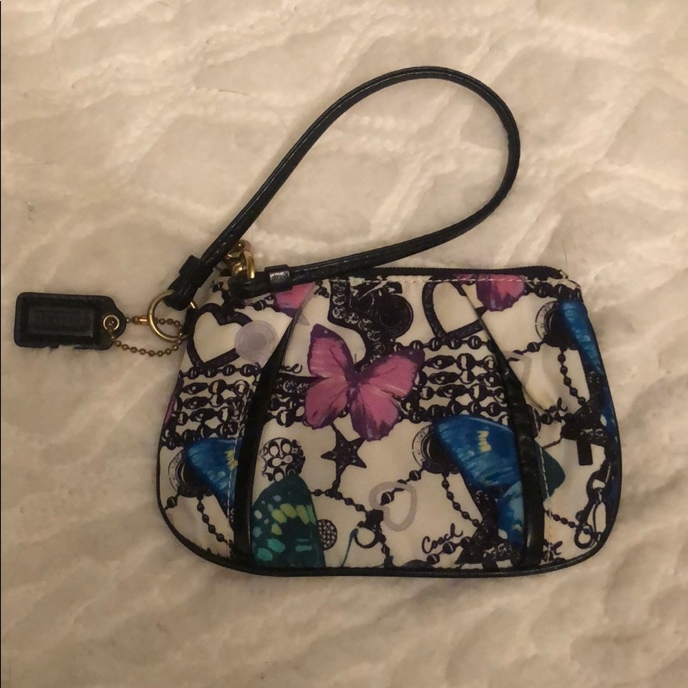 Coach butterfly wristlet